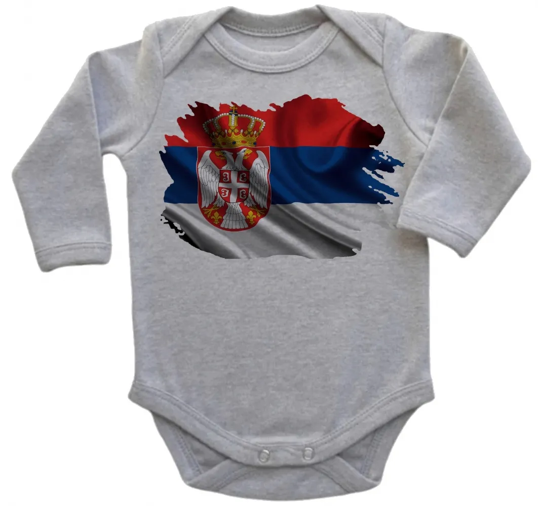 Body Bebê Infantil bandeira SÉRVIA País nos Balcãs Imagem