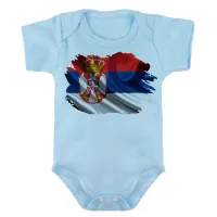 Body Bebê Infantil bandeira SÉRVIA País nos Balcãs - Foto 2