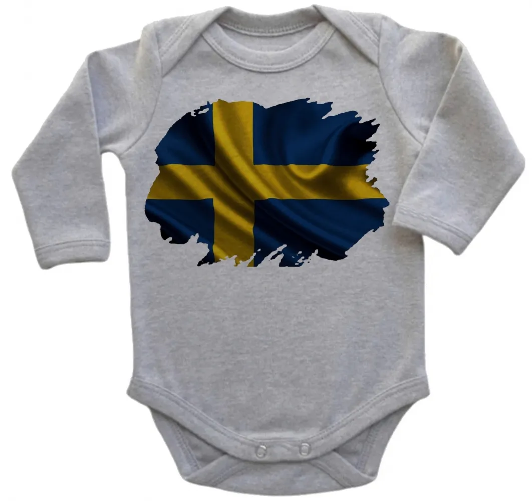 Body Bebê Infantil bandeira Suécia Europa Imagem