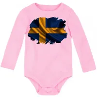 Body Bebê Infantil bandeira Suécia Europa - Foto 4