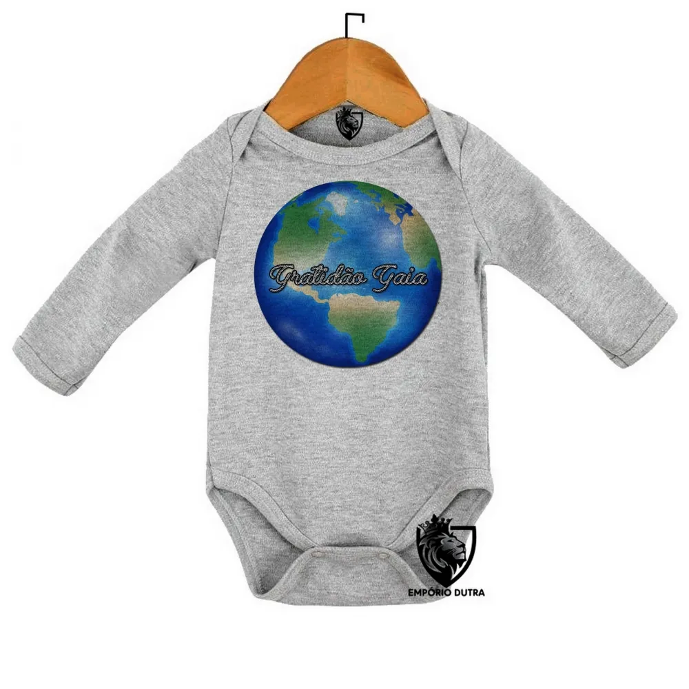 Body Bebê Infantil Gratidão Gaia Planeta Terra