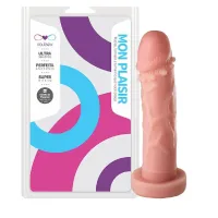 PRÓTESE MACIA EM FORMATO DE PÊNIS 17 X 3,8CM COM VEIAS REALÍSTICAS - MON PLAISIR.                           LIBYSEXSHOP