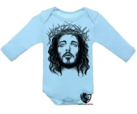 Body Bebê Infantil Jesus Cristo DEUS coroa de espinhos - Foto 2