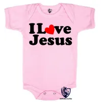 Body Bebê Infantil Jesus Cristo DEUS i love you coração - Foto 4