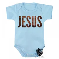 Body Bebê Infantil Jesus Cristo DEUS madeira YESHUA - Foto 2