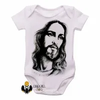 Body Bebê Infantil Jesus Cristo DEUS verdadeiro salvador - Foto 3