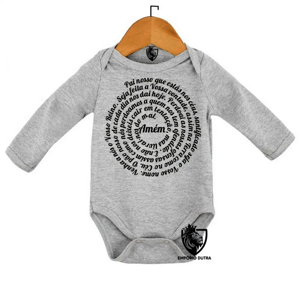 Body Bebê Infantil Pai Nosso oração JESUS CRISTO DEUS Imagem