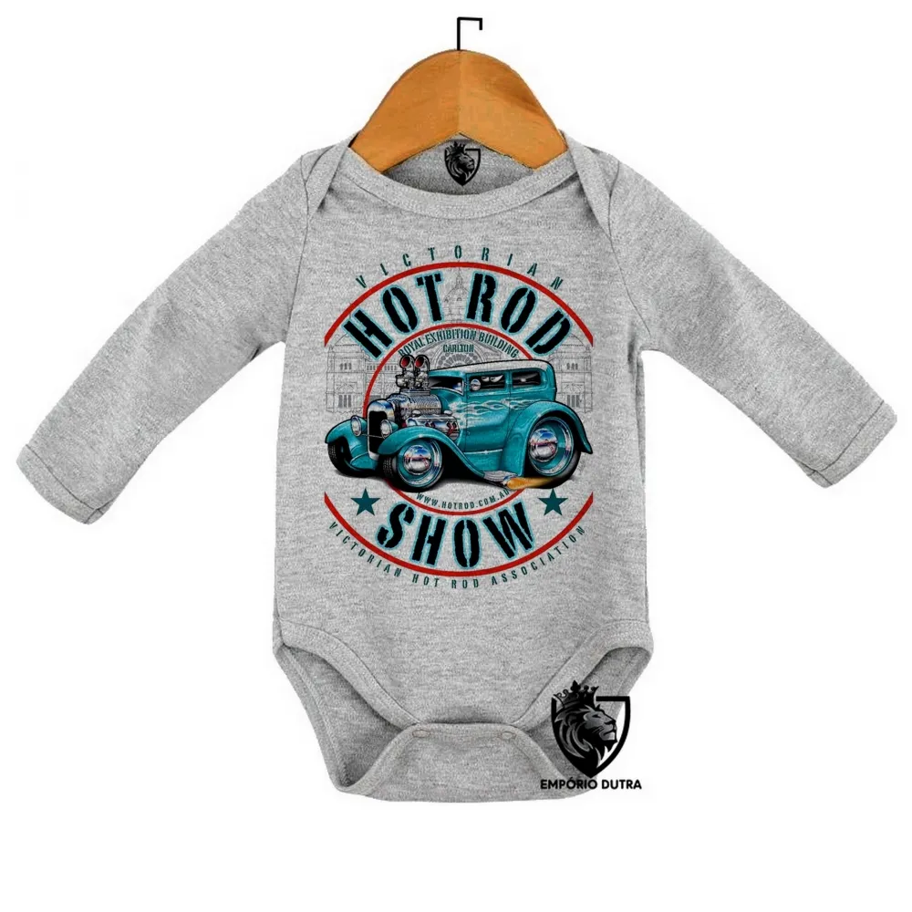 Body Bebê Infantil Carro antigo hot rod v8 muscle Imagem