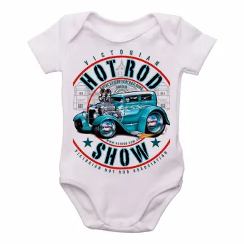Body Bebê Infantil Carro antigo hot rod v8 muscle - Foto 2