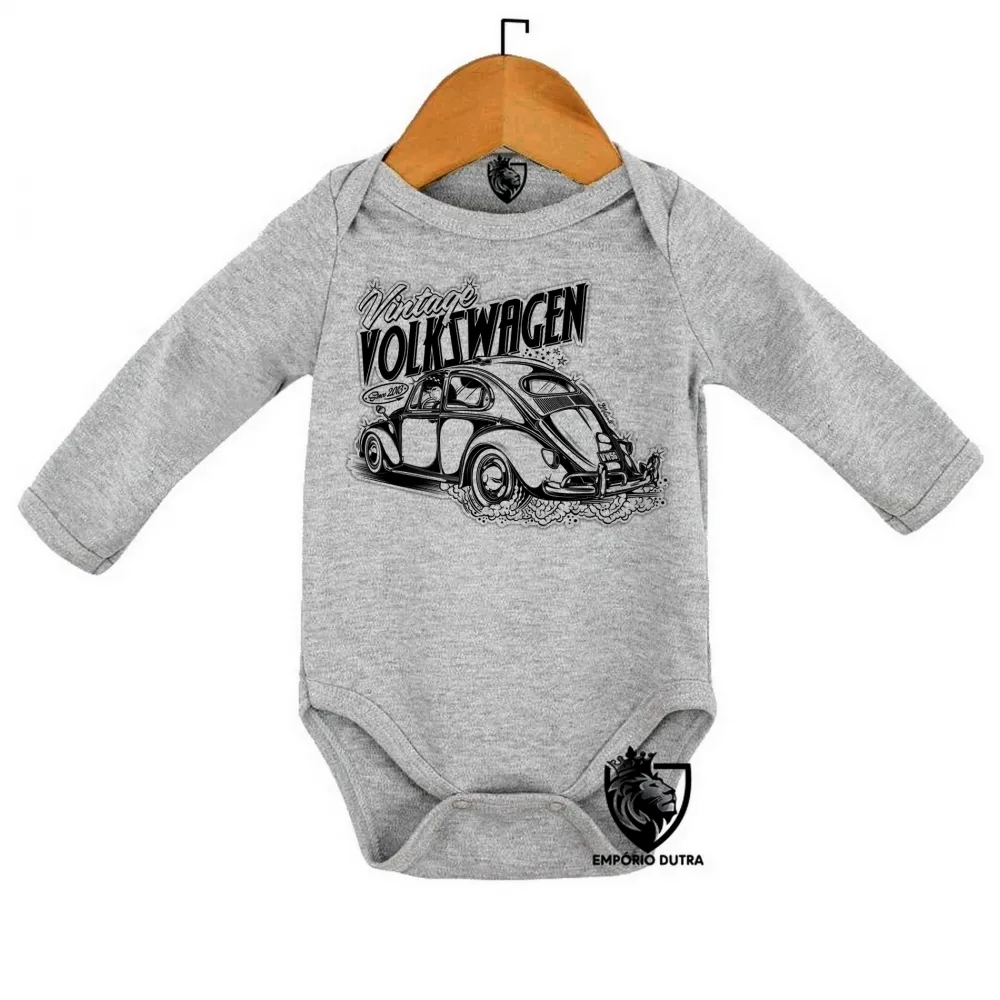 Body Bebê Infantil Fusca carro volkswagen vintage Imagem