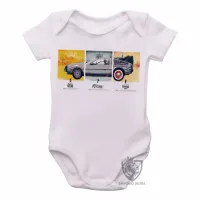 Body Bebê Infantil DeLorean carro - Foto 2