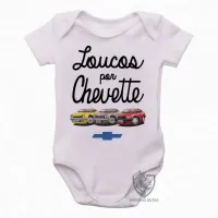 Body Bebê Infantil Loucos por Chevette carro GM chevrolet - Foto 2