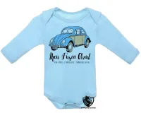 Body Bebê Infantil Meu Fusca Azul carro volkswagen - Foto 3