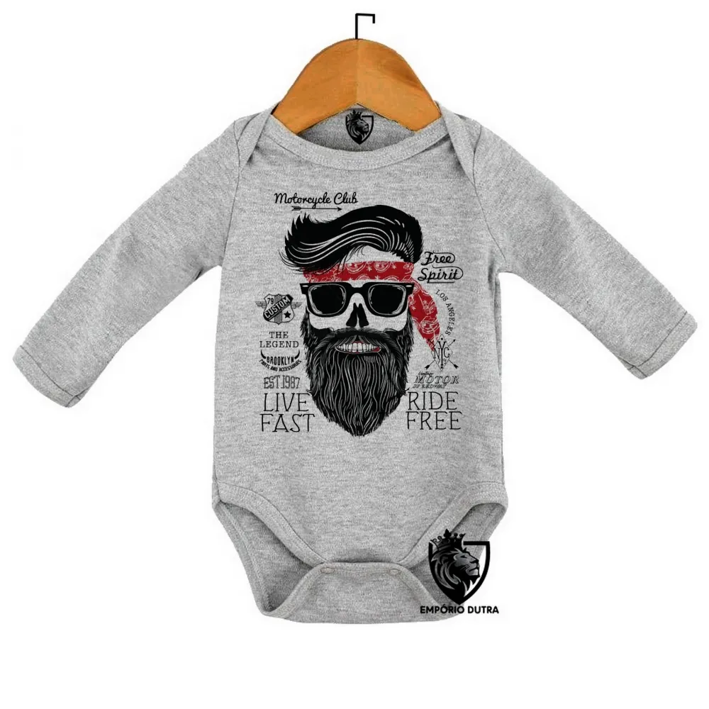 Body Bebê Infantil Moto Free spirit harley davidson Imagem