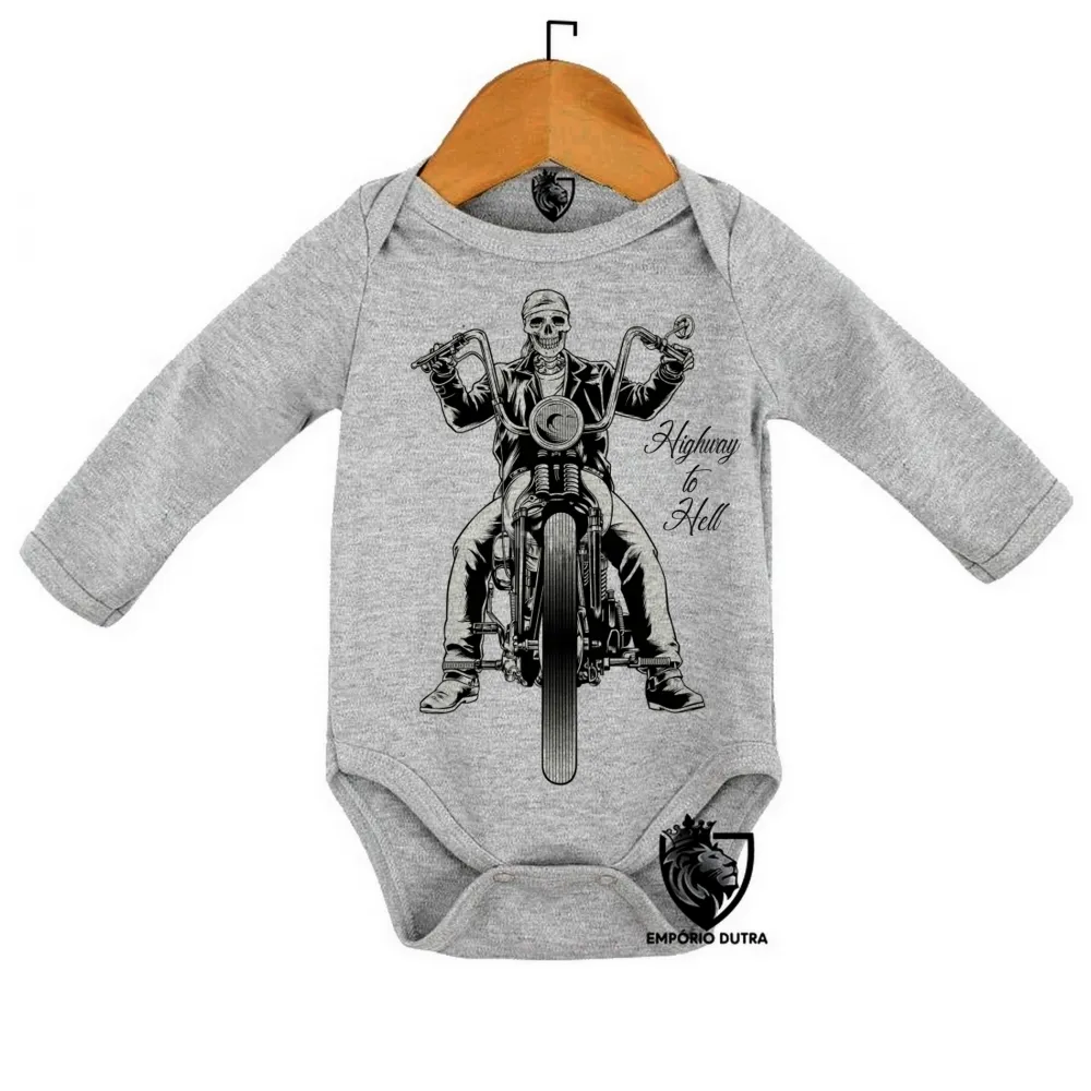 Body Bebê Infantil Moto Highway to hell harley davidson Imagem