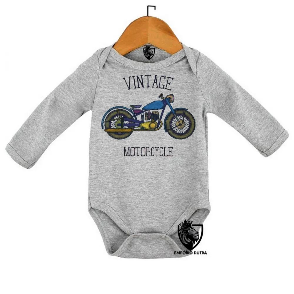 Body Bebê Infantil Moto vintage motoqueiro harley davidson