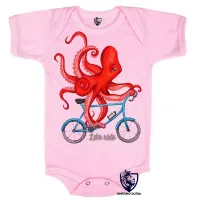 Body Bebê Infantil Polvo bicicleta lets ride ciclista bike - Foto 4