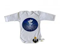 Body Bebê Infantil Pomba da paz espirita Jesus amor Kardec - Foto 3