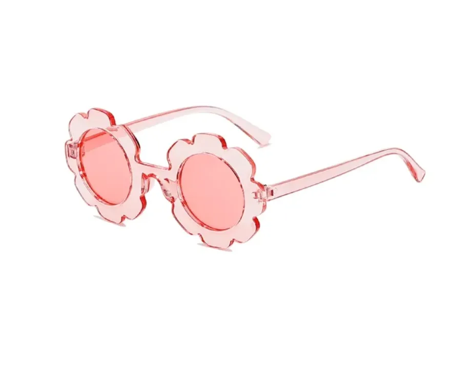 Óculos de Sol Infantil Flor Rosa transparente - Importado Imagem