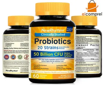 New Rhythm - Probiótico 50 Bilhões 60 Caps Vegetariana Eua + Frete Grátis