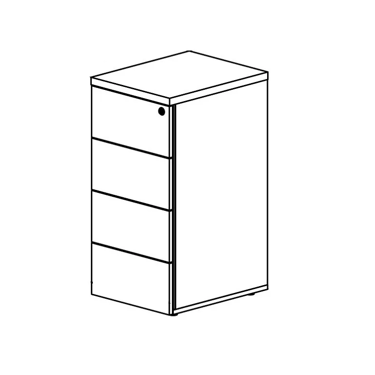 Gaveteiro Pedestal 4 Gavetas Concept  Imagem