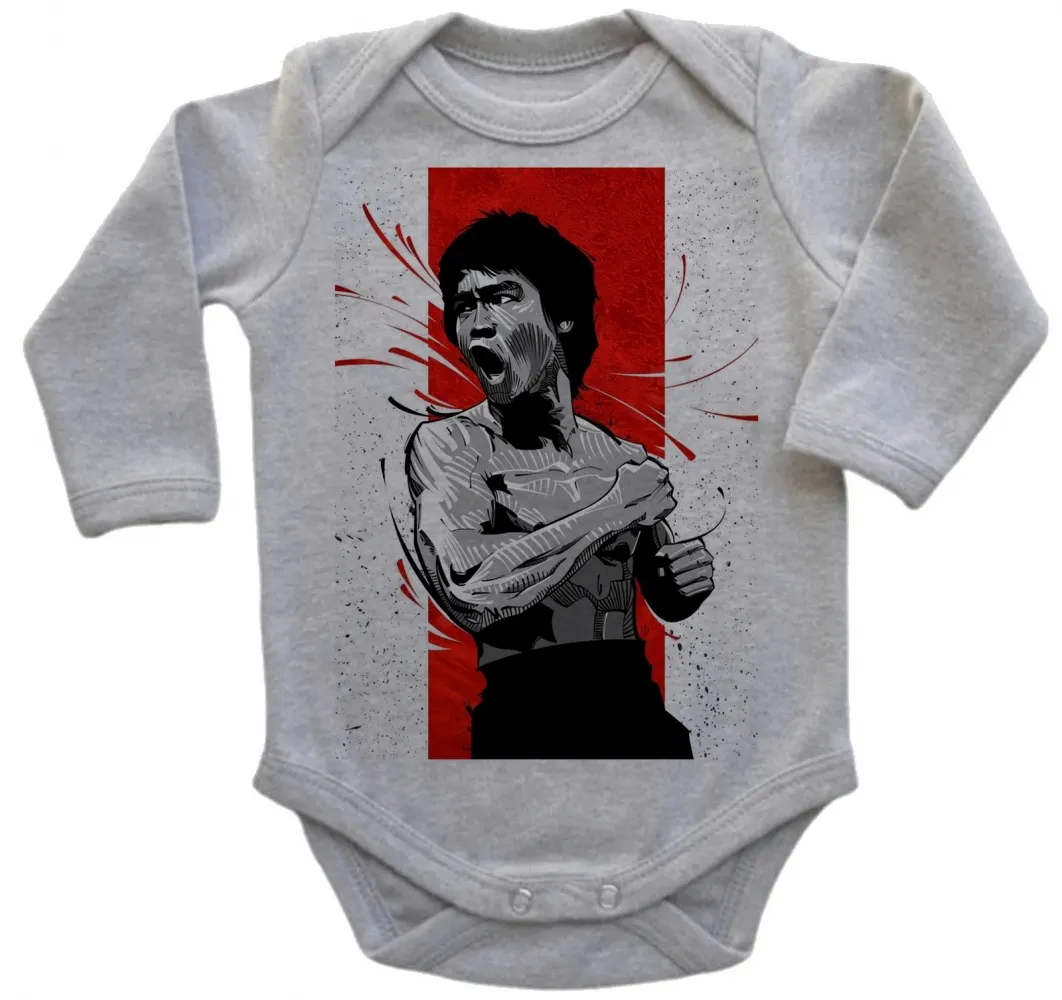 Body Bebê Infantil Bruce Lee Kung Fu Imagem