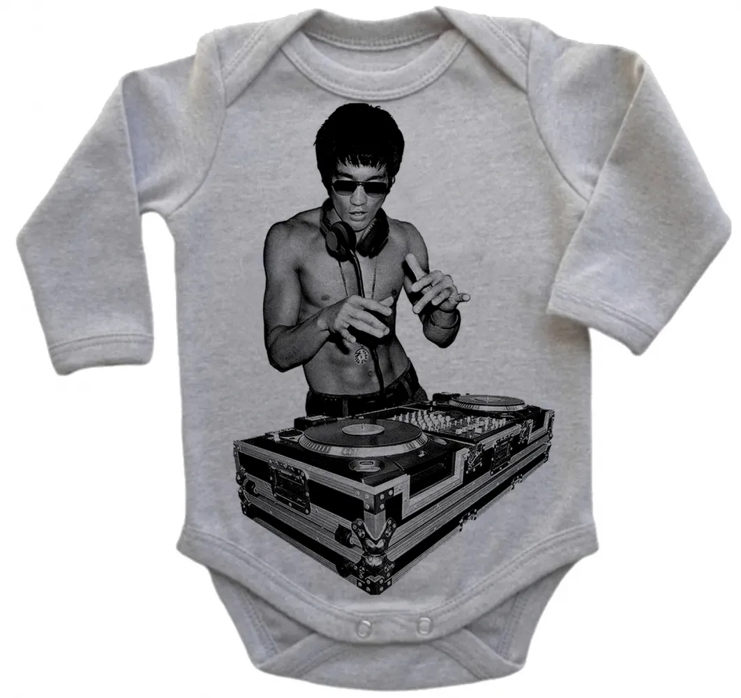 Body Bebê Infantil Bruce lee DJ Homem Ferro