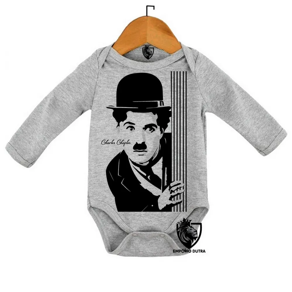 Body Bebê Infantil Charles Chaplin Ator Imagem