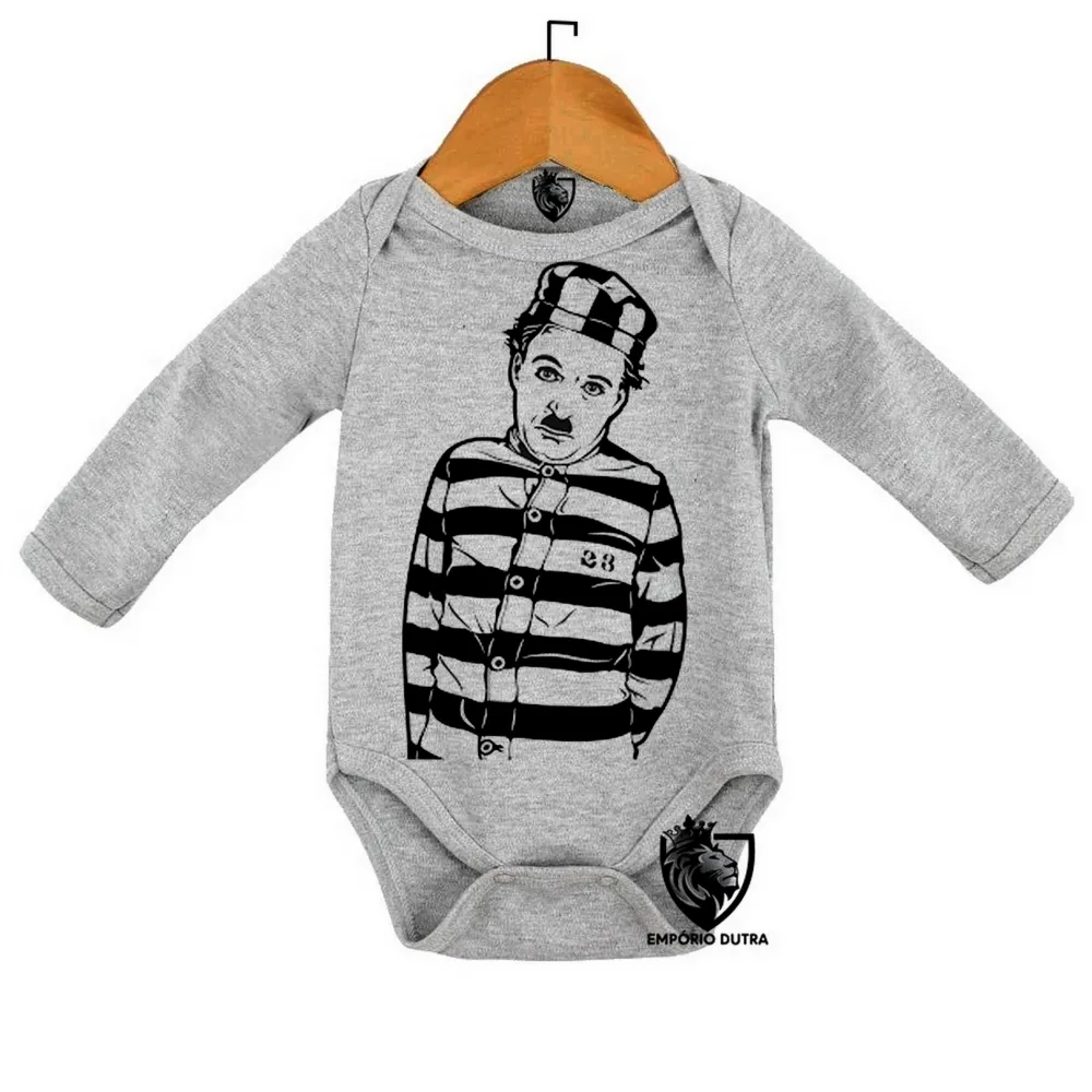 Body Bebê Infantil charlie chaplin ator antigo preso prisão Imagem