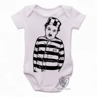 Body Bebê Infantil charlie chaplin ator antigo preso prisão - Foto 3