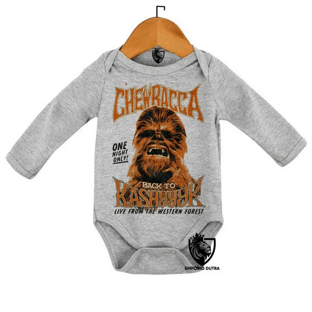 Body Bebê Infantil Chewbacca Wookiee kashyk Imagem