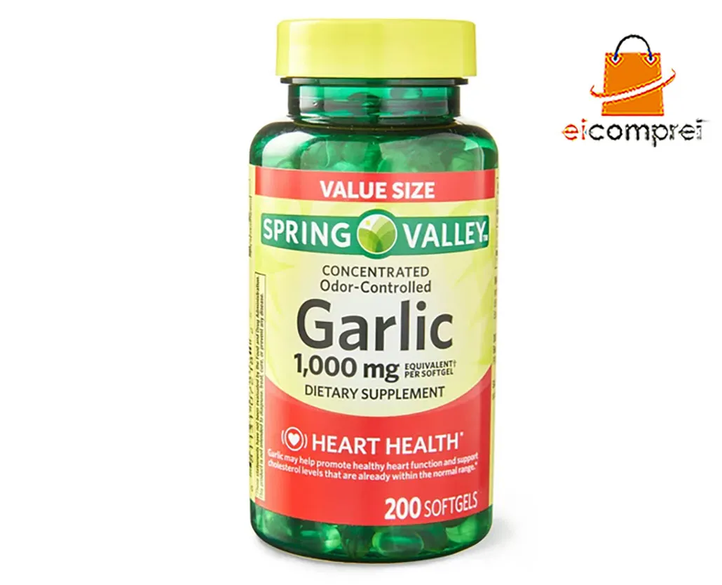Spring Valley Garlic 1000mg Vitamina Para o Coração 200caps Eua Imagem