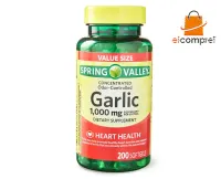 Spring Valley Garlic 1000mg Vitamina Para o Coração 200caps Eua