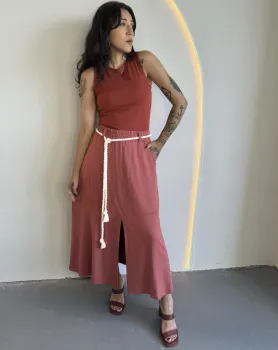 SAIA MIDI COM CORDÃO - GOIABA