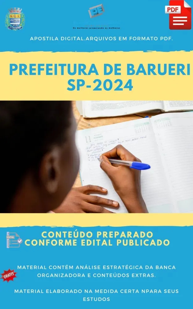 Apostila Pref Barueri SP Cuidador Social 2024