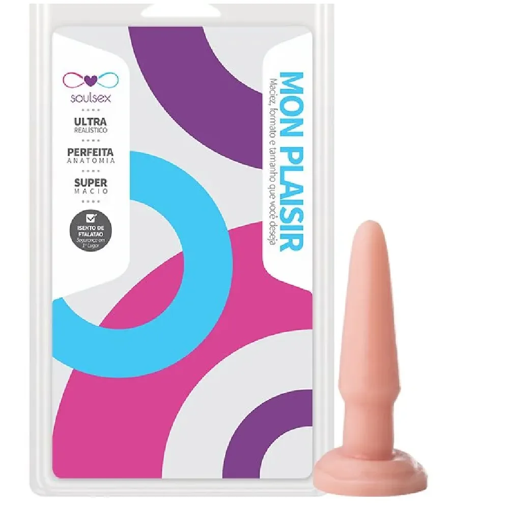 PLUG ANAL MON PLAISIR MACIÇO MACIO CORES 9 X 2,3CM - SOULSEX.                                                            LIBYSEXSHOP Imagem