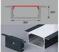  Perfil de LED Embutir Alumínio Branco 30x20 2 metros - Foto 2