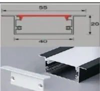 Perfil de LED Embutir Alumínio Branco 40x20 2 metros - Foto 2