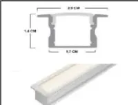 Perfil de LED Embutir Alumínio Branco 50x35 2 metros - Foto 2