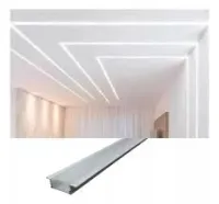 Perfil de LED Embutir Alumínio Branco 100x35 2 metros - Foto 6