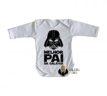 Body Bebê Infantil Darth vader melhor pai Papai da galaxia - Foto 2