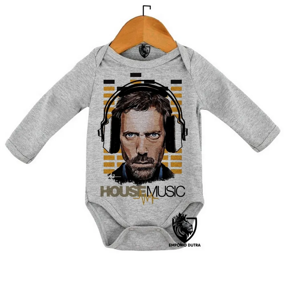 Body Bebê Infantil Dr House musica Dj