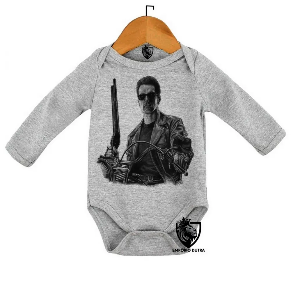 Body Bebê Infantil exterminador do futuro moto harley Imagem