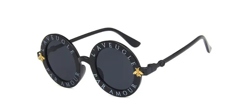 Óculos de Sol Infantil Amour Vintage Luxo Cor: Preto Frete Grátis