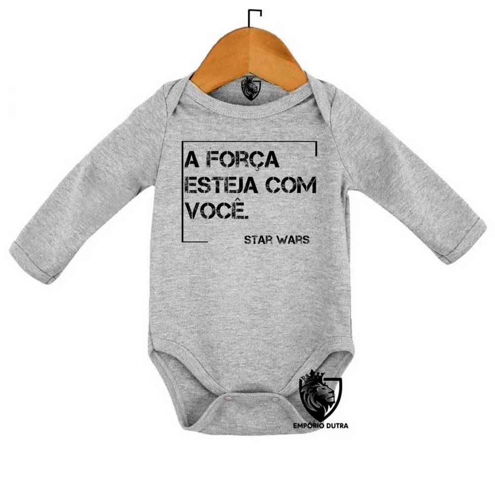Body Bebê Infantil Frase filme star wars han solo a força esteja Imagem