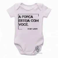 Body Bebê Infantil Frase filme star wars han solo a força esteja - Foto 2