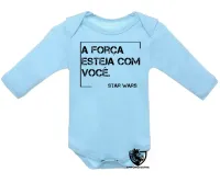 Body Bebê Infantil Frase filme star wars han solo a força esteja - Foto 3