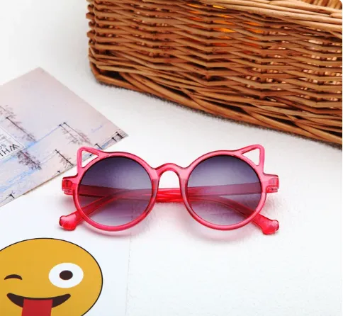 Óculos de Sol Infantil Modelo Gatinha Vintage Cor: Rosa Escuro Frete Grátis Imagem