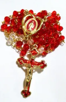 Terço Nossa Senhora Das Graças Dourado Resinado  - Foto 2