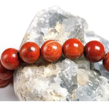 Pulseira De Jaspe Vermelha Pedra Natural 8mm Personalizável - Foto 2